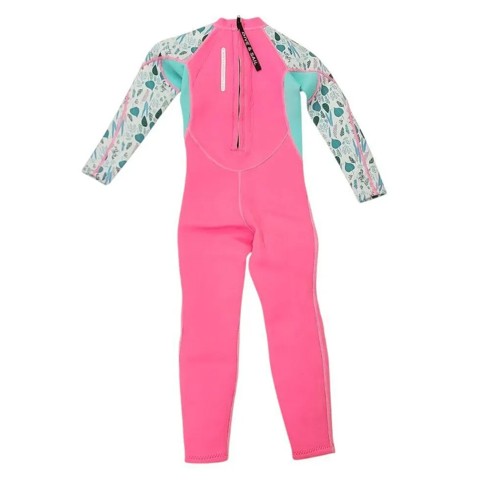 X Manta Wetsuit Girls XL/6 Pink Neoprene Back Zip Full Surfing Diving Swimming